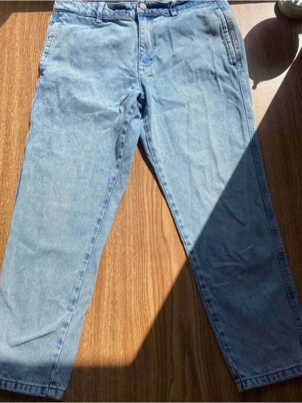 Light Blue Womens Straight-Leg Jeans
